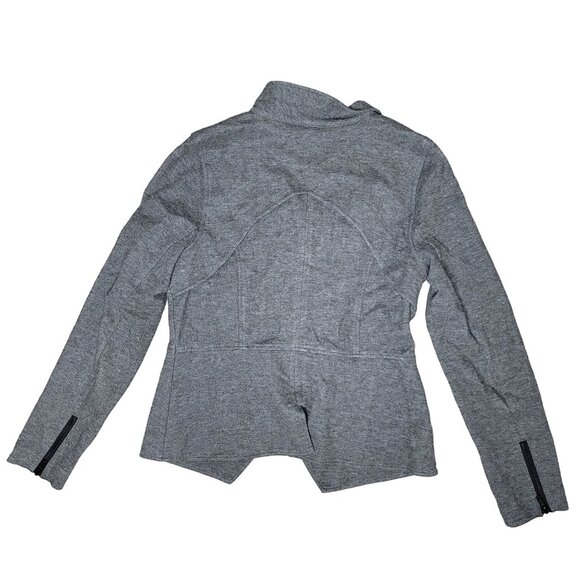 Cabi rebel Zip-Front Gray light jacket cartigan sweater zipper detail - Picture 4 of 9